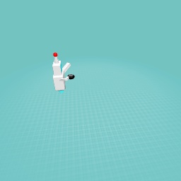 Robo is throwing a frisbee