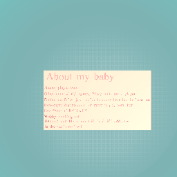 About my baby