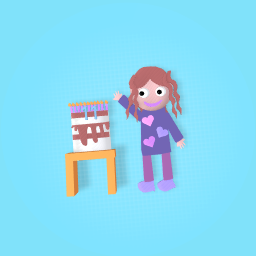 Birthday girl with cake