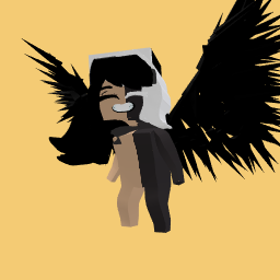 half girl with black wings