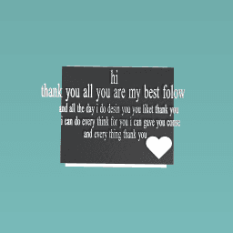 thank you i love you all my best folow