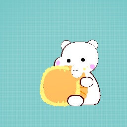 Cute bear eating cake